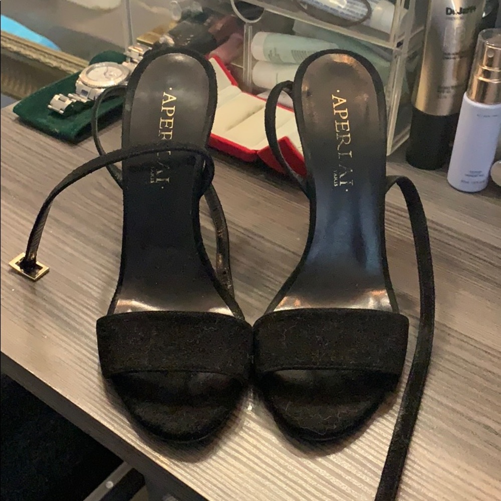 Aperlai black heel sandals size 36 worn once.